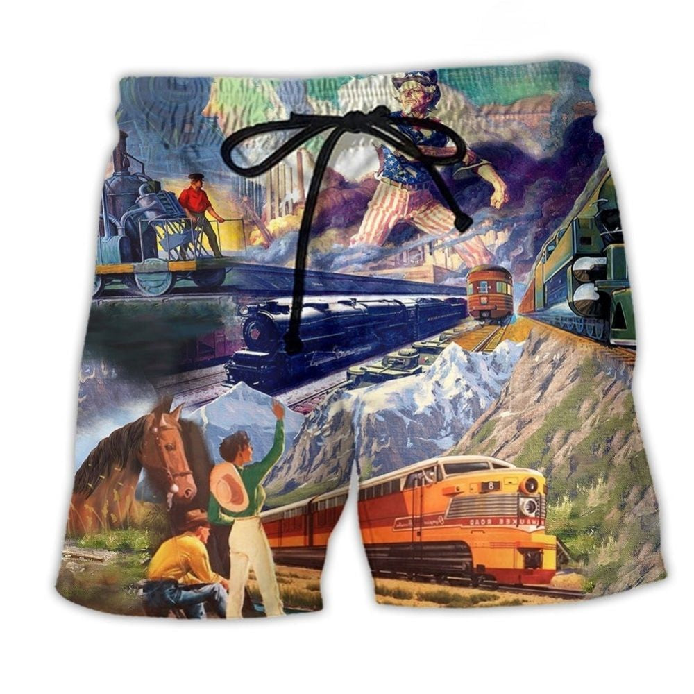 Train Right Track Beach Shorts For Coastal Adventures And Weekend Casual Style