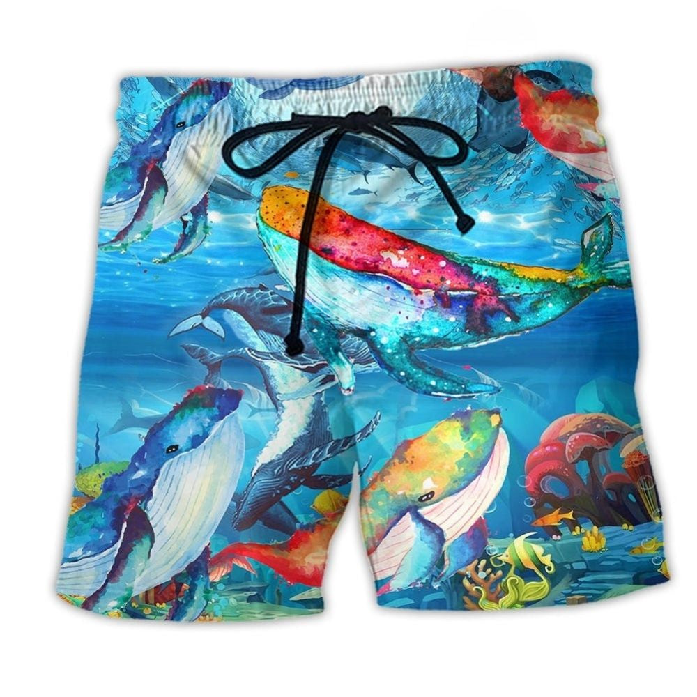 Whale Ocean Beach Shorts For Relaxed Shoreline Days And Bright Summer Outfits