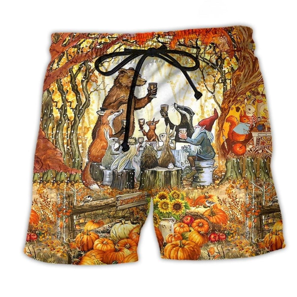 Thanksgiving Grateful Autumn Beach Shorts For Seaside Travel And Comfortable Daily Wear
