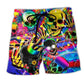 Colorful Skull Hi Beach Shorts For Resort Days And Vacation Ready Style