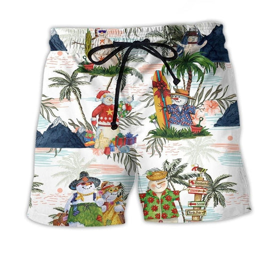 Summer Snowman Hawaii Beach Shorts For Outdoor Adventures And Distinctive Seasonal Style