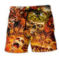 Flaming Skull King Fierce Beach Shorts For Poolside Relaxation And Warm Weather Wardrobe