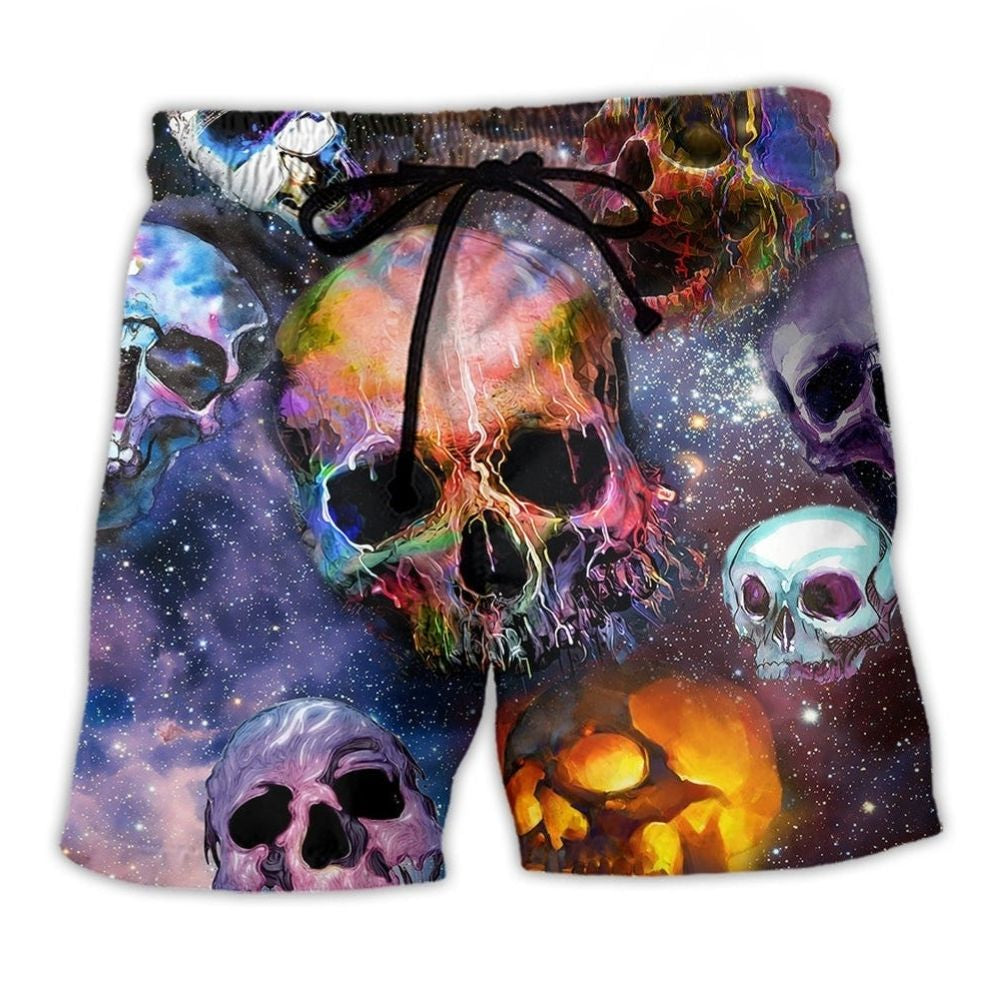Colorful Skull Beach Shorts For Oceanfront Weekends And Vacation Ready Style