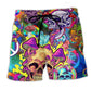 Rainbow Smile Skull Vibrant Beach Shorts For Warm Weather Outings And Comfortable Daily Wear