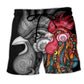 Rooster Black Color Beach Shorts For Vacation Travel And Lightweight Summer Style
