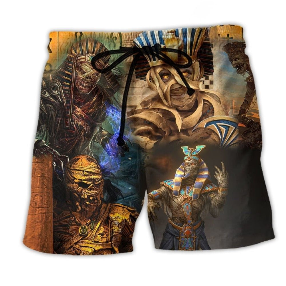 Vintage Egyptian Mummy Beach Shorts For Outdoor Adventures And Everyday Comfort