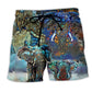 Elephant Forest Color Beach Shorts For Beach Days And Laid Back Daily Wear