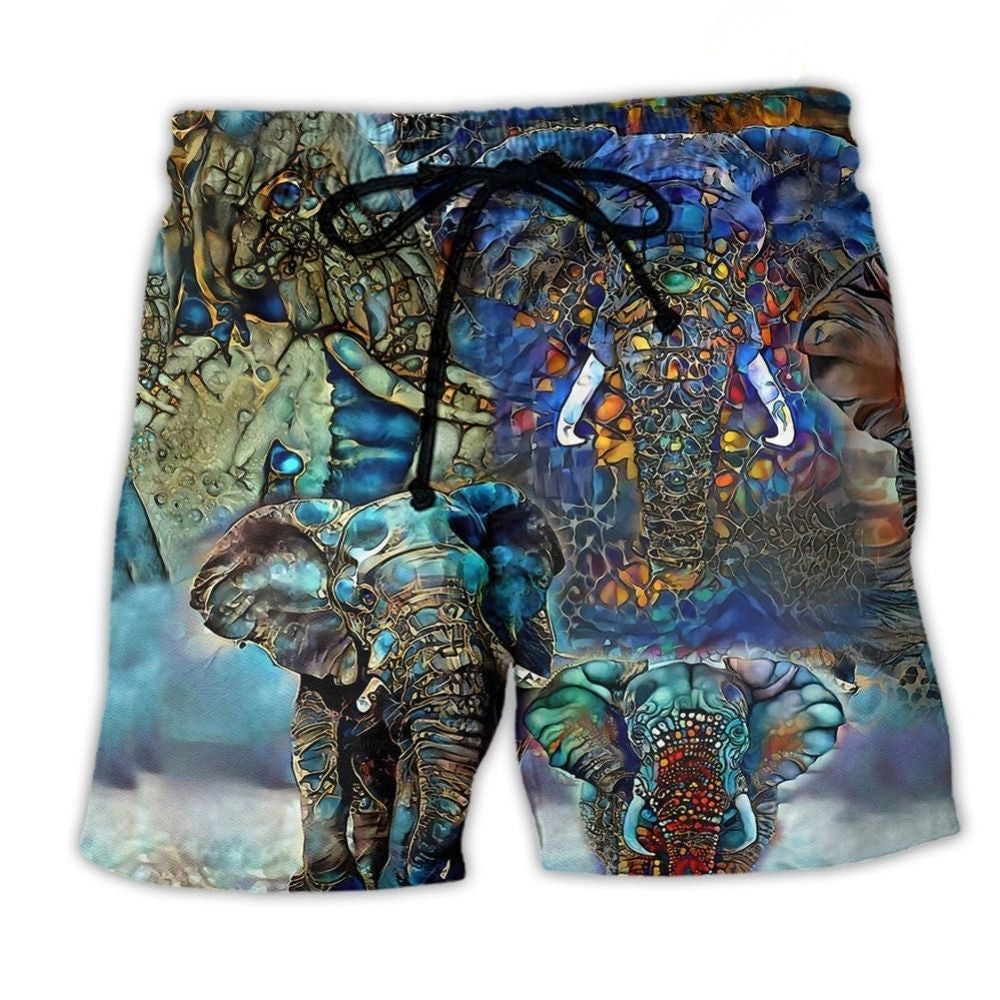 Elephant Forest Color Beach Shorts For Beach Days And Laid Back Daily Wear