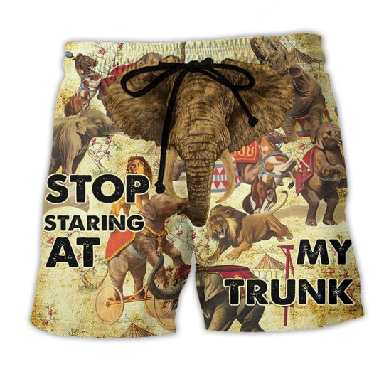 Elephant Circus Beach Shorts For Beach Days And Comfortable Resort Style