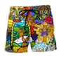 Easter Rabbit Floral Beach Shorts For Poolside Relaxation And Flexible Everyday Wear