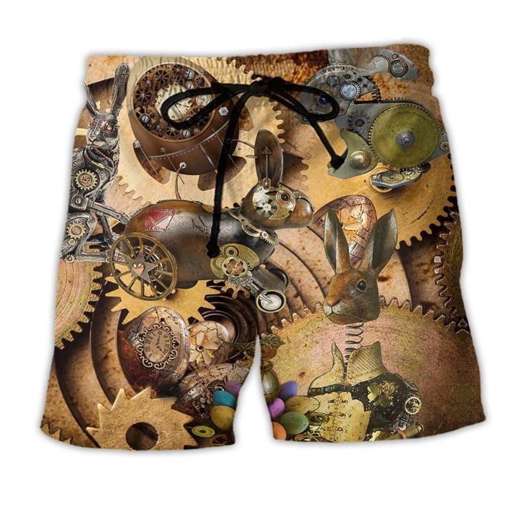 Steampunk Easter Rabbit Beach Shorts For Weekend Escapes And Bright Summer Outfits