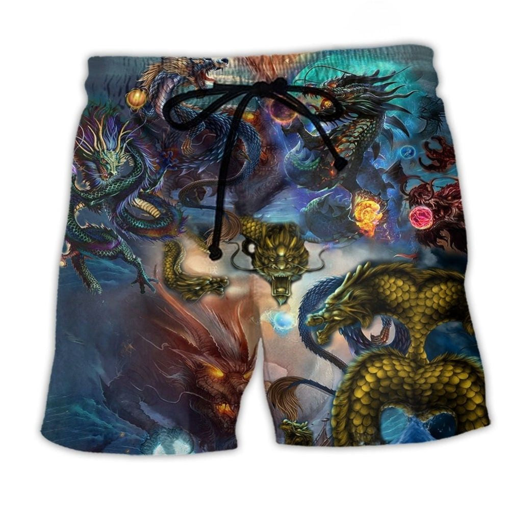 Dragon Jewel Beach Shorts For Summer Festivals And Laid Back Daily Wear