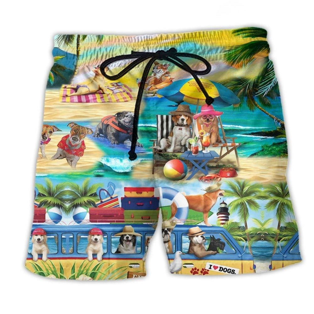 Dog Paws Board Summer Beach Shorts For Resort Days And Leisure And Relaxation