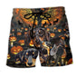 Dark Dachshund Beach Shorts For Poolside Relaxation And Vacation Ready Style