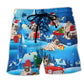 Merry Christmas Pug Dog Beach Shorts For Sunny Day Getaways And Comfortable Daily Wear