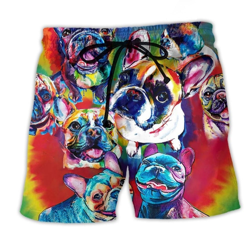 French Bulldog Color Beach Shorts For Seaside Travel And Easygoing Coastal Style