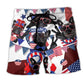 French Bulldog Patriotic America Beach Shorts For Relaxed Shoreline Days And Everyday Comfort
