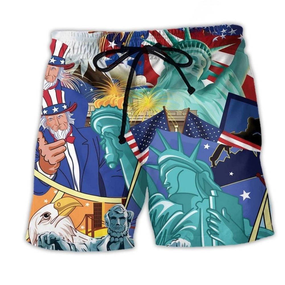 Patriotic Eagle America Pride Beach Shorts For Beach Days And Comfortable Daily Wear