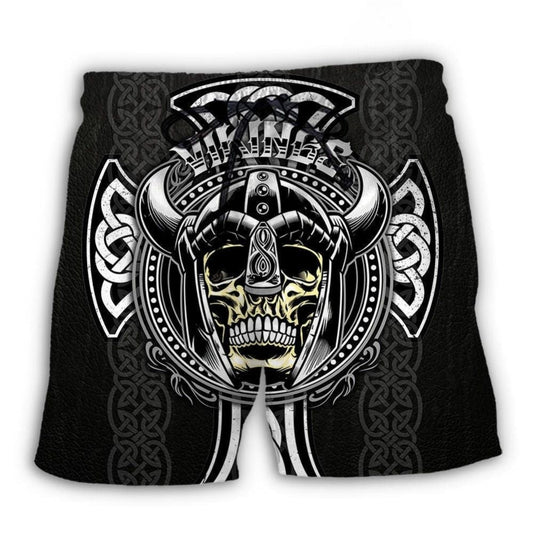Viking Black Norse Beach Shorts For Holiday Cruises And Flexible Everyday Wear