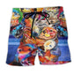 Cute Otter Colorful Animal Beach Shorts Print View For Coastal Escapes And Casual Outings