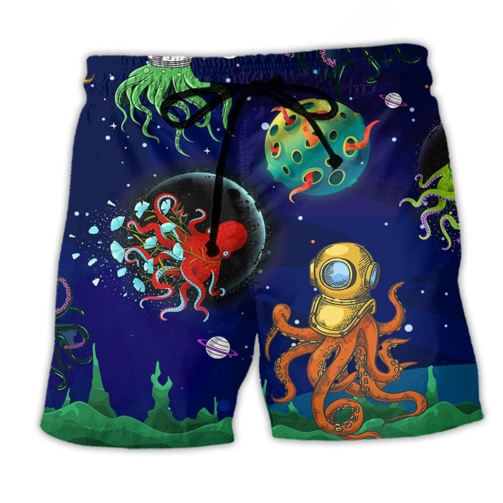 Galaxy Octopus Space Fantasy Beach Shorts For Resort Travel And Thoughtful Summer Gifting