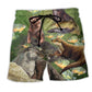 Otter Busy Fishing Day Wildlife Beach Shorts Print View For Coastal Escapes And Casual Outings