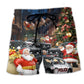 Police Car Santa Holiday Beach Shorts For Coastal Adventures And Relaxed Summer Wear