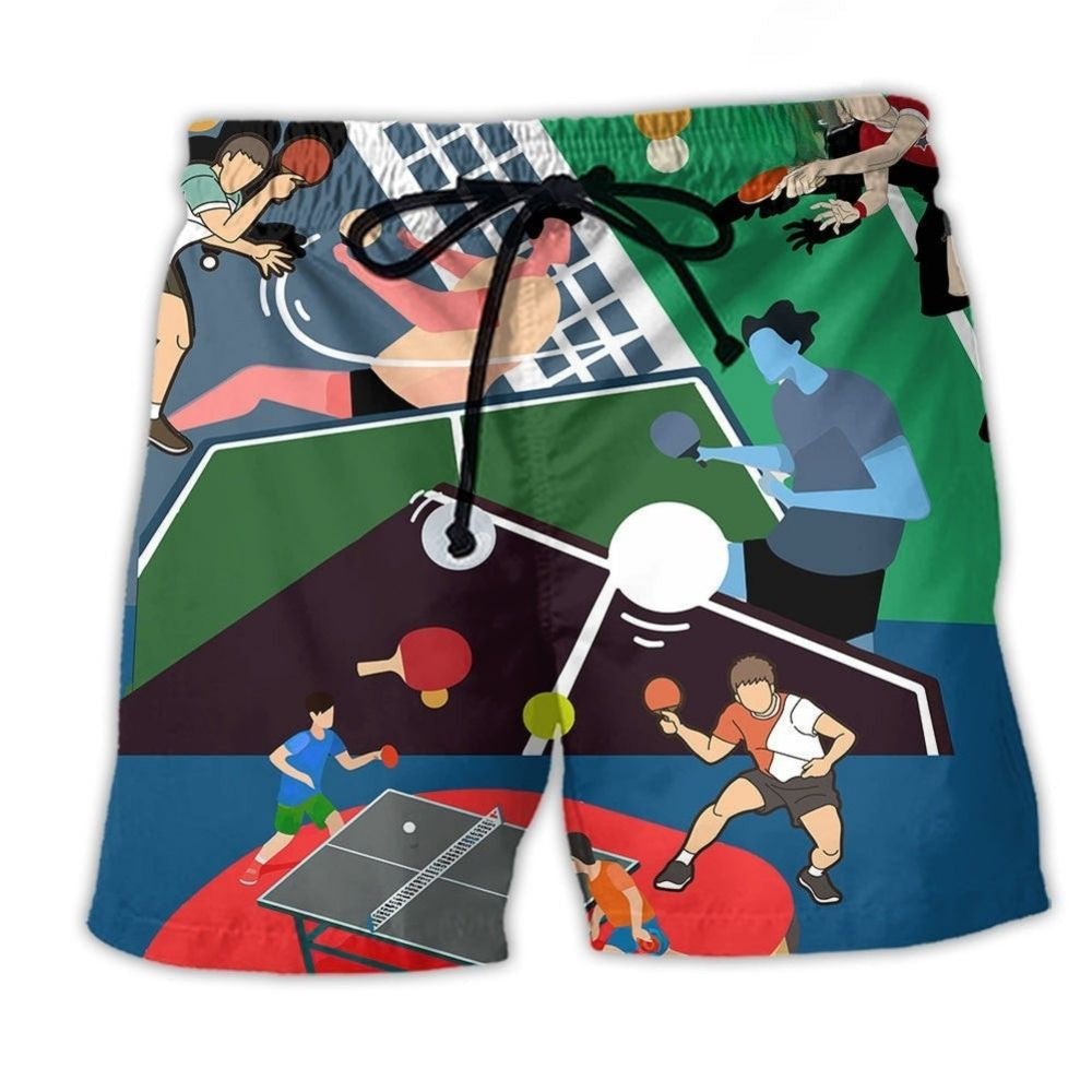 Ping Pong Lover Sport Beach Shorts For Beach Trips And Relaxed Vacation Styling