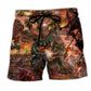 Robot Combat Battlefield Action Beach Shorts Artwork Detail For Comfortable Everyday Summer Wear