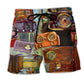 Vintage Radio Peaceful Morning Beach Shorts For Summer Vacation And Coastal Travel
