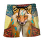 Native Fox Love Peace Nature Beach Shorts Artwork Detail For Comfortable Everyday Summer Wear