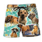 Dog Love Floral Beach Shorts Design View For Poolside Relaxation And Holiday Trips