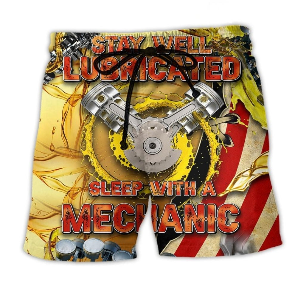Mechanic Humor Stay Well Maintained Beach Shorts Print Detail For Beach Activities And Vacation Wear