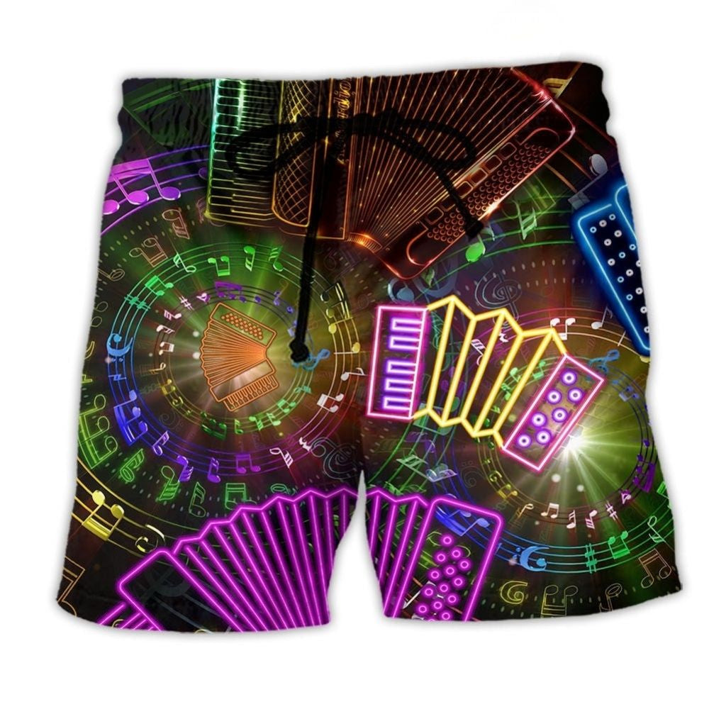 Accordion Music Travel Inspiration Quote Beach Shorts Design Detail For Casual Warm Weather Outfits