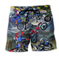 Motorcycle Ride Freedom Lifestyle Quote Beach Shorts Print View For Coastal Escapes And Casual Outings