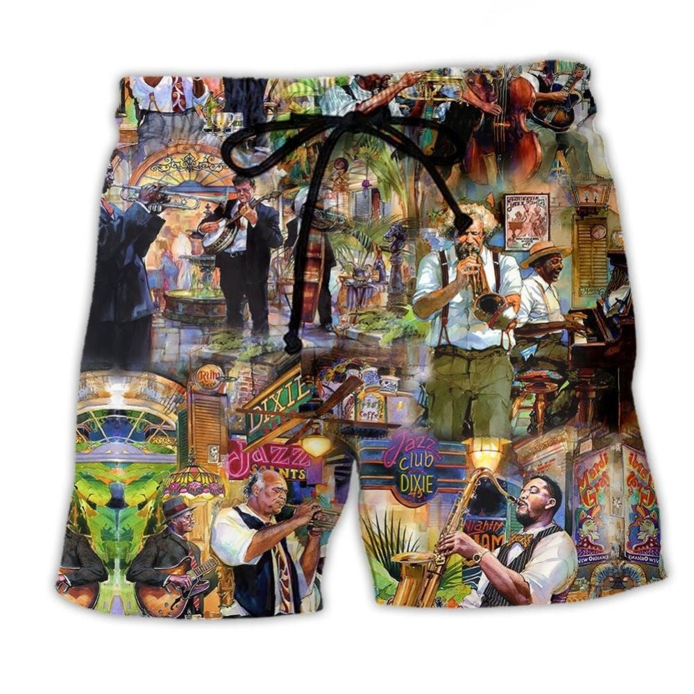 Jazz Quote Classic Music Philosophy Beach Shorts Pattern Detail For Relaxed Warm Weather Outfits