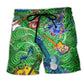 Guitar Music Melody Of Time Artistic Beach Shorts Pattern Detail For Relaxed Warm Weather Outfits