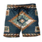 Native Style Love Peace Pattern Beach Shorts Pattern View For Resort Days And Outdoor Activities