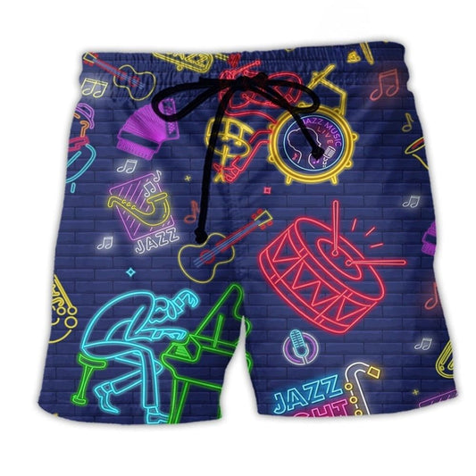 Jazz Music Is A Journey Inspirational Quote Beach Shorts For Warm Weather Travel And Everyday Comfort