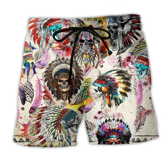 Native Inspired Cultural Heritage Color Beach Shorts For Tropical Getaways And Weekend Adventures