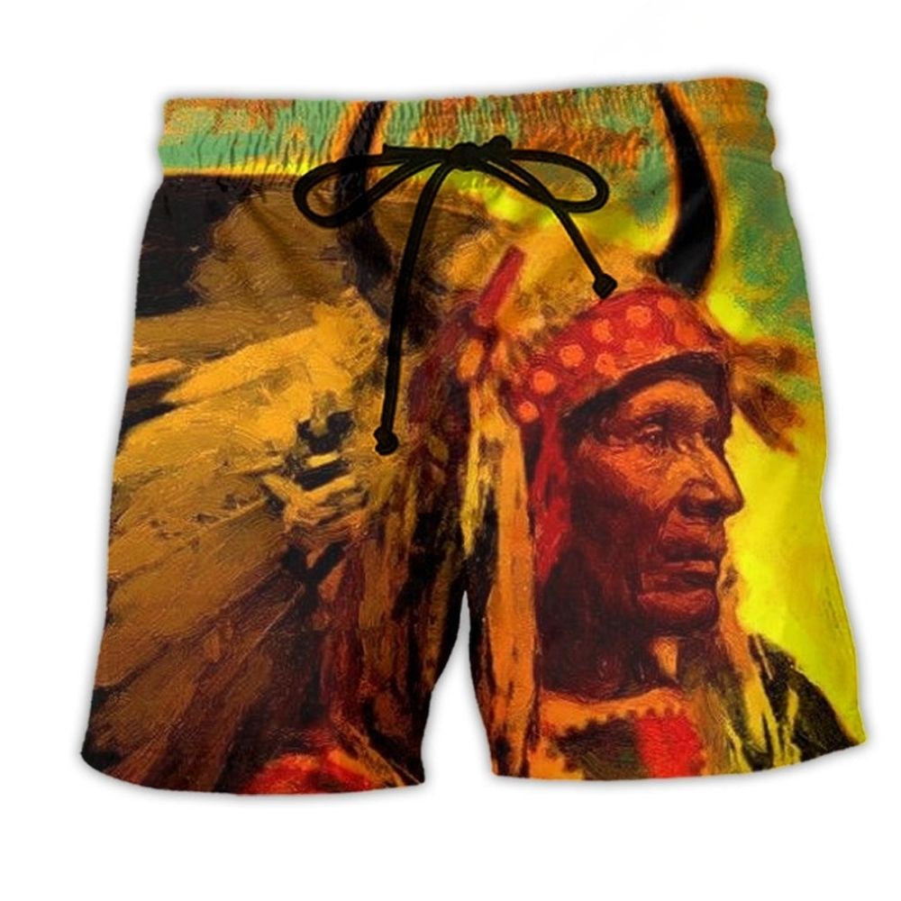 Native Inspired Colorful Love And Peace Beach Shorts For Warm Weather Travel And Everyday Comfort