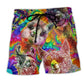 Llama Happiness Smile Colorful Beach Shorts For Summer Vacation And Coastal Travel
