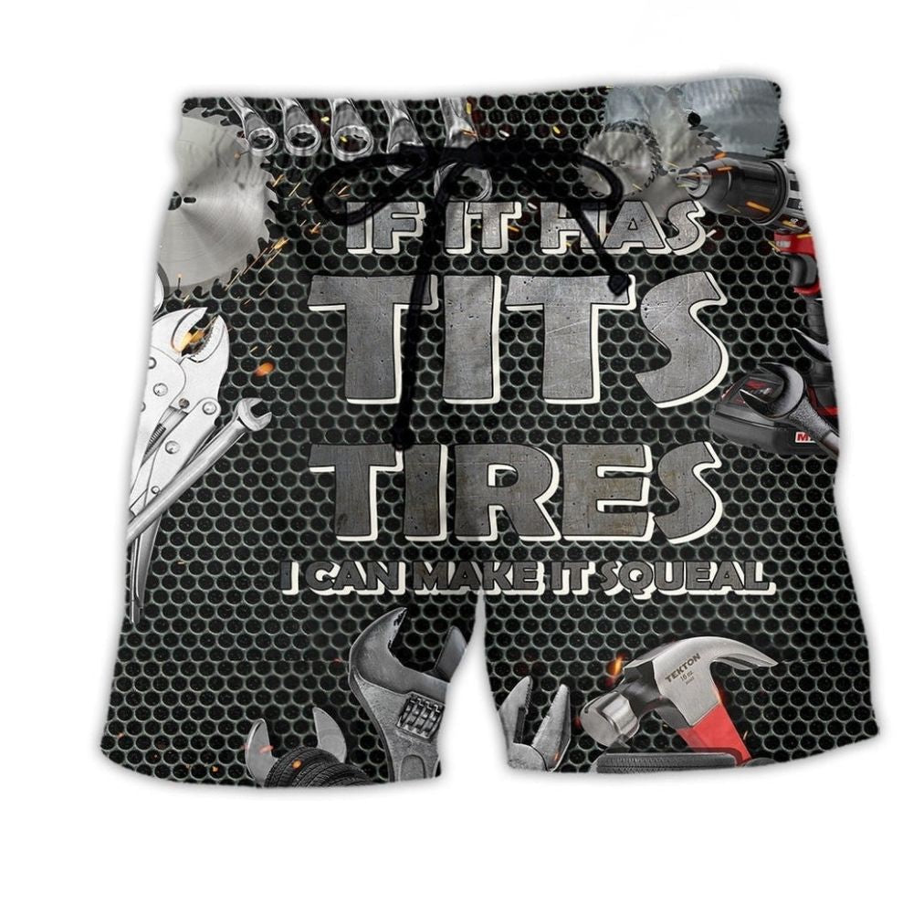 Mechanic Humor Workshop Life Beach Shorts Design Detail For Weekend Getaways And Beach Days