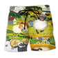 Sheep Happiness Peaceful Landscape Beach Shorts Design Detail For Weekend Getaways And Beach Days