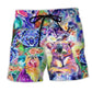 Koala Colorful Love Animal Beach Shorts Design Detail For Casual Warm Weather Outfits
