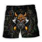 Viking Skull King Dark Fantasy Beach Shorts Design Detail For Weekend Getaways And Beach Days