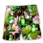 Yoga Frog Lotus Tropical Zen Beach Shorts For Beach Trips And Relaxed Vacation Styling