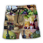 Wine Grape And Cheese Artistic Beach Shorts For Tropical Getaways And Weekend Adventures