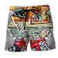 Hot Rod Christmas Cool Retro Beach Shorts For Sunny Holidays And Comfortable Daily Styling