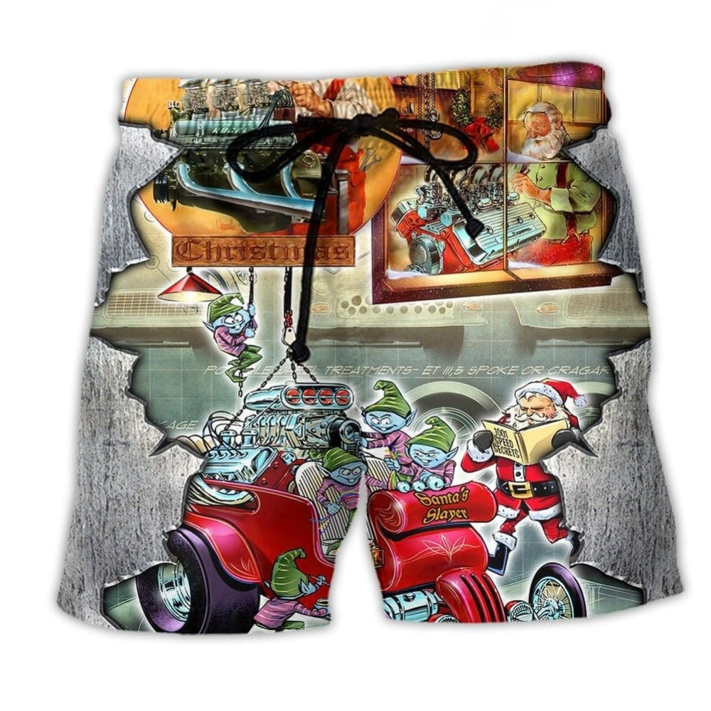 Hot Rod Christmas Cool Retro Beach Shorts For Sunny Holidays And Comfortable Daily Styling